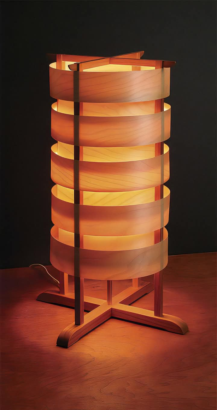 Modern Wooden Spiral Lamp