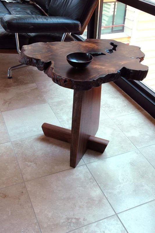 Striking wooden side table