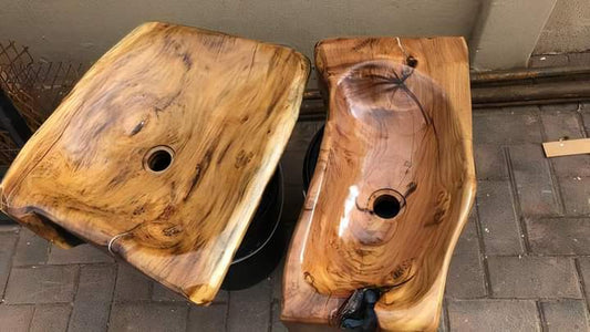 Handcrafted wooden sinks