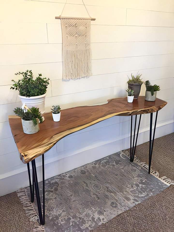 crafted wooden console